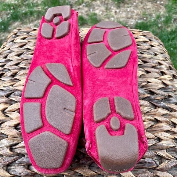 NEW Ugg Red Suede Leather Sheepskin Lined Hard sole Oydssa Driving Moccasins - Picture 8 of 9